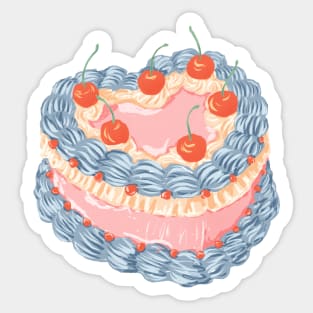 Vintage Cherry Buttercream Cake Sticker